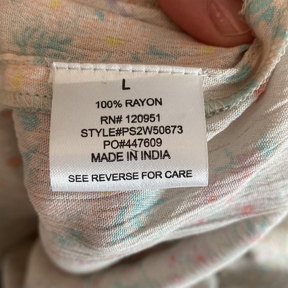 NWT smocked bodice maxi dress, gray and floral print. - Picture 8 of 8